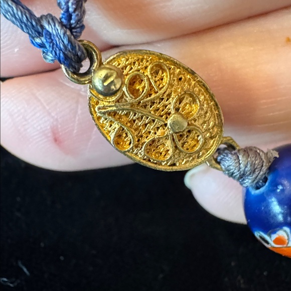 VTG Chinese Export 25” Hand-Knotted Porcelain Bead Fantail Goldfish Necklace - Picture 4 of 9